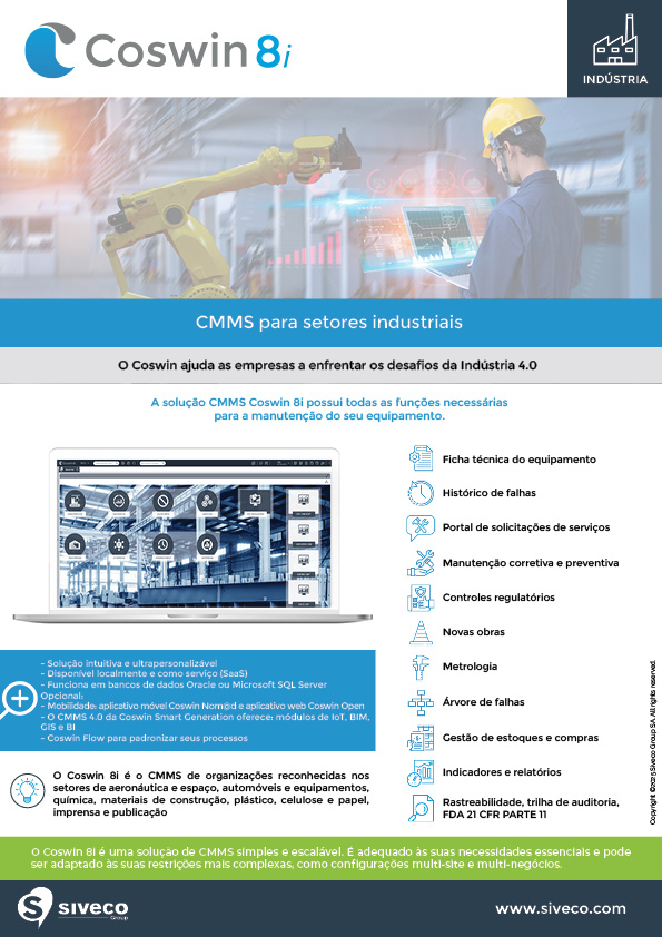 Brochura CMMS Coswin para os setores industriais