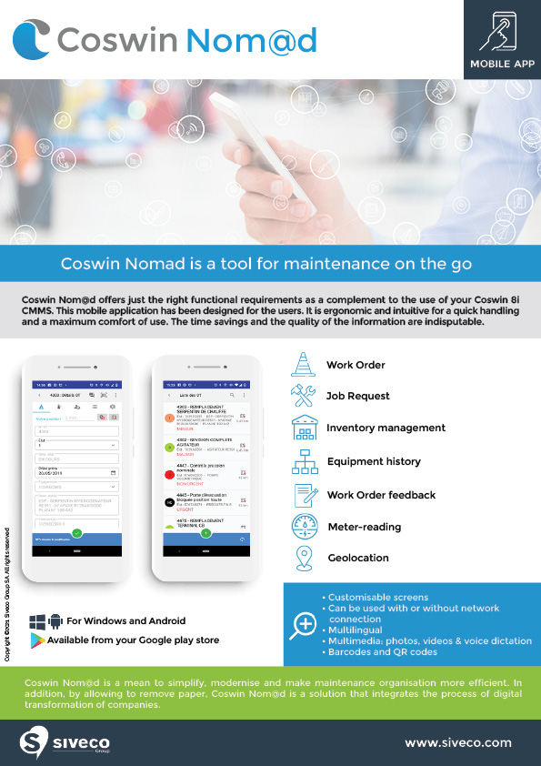 Coswin Nomad CMMS app brochure
